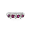 0,77 runder Rubin- und Diamant-Platin-Cluster-Band-Ring