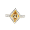 1 carat GIA certified Fancy Yellow Lozenge-cut Diamond Ring