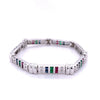 Bracelet en or blanc 18K avec diamants de 12 carats, rubis, émeraudes et saphirs