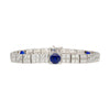 Antikes Art Deco Platinfiligran Armband mit blauem Saphir & Diamanten