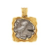 Antiker, goldgebürsteter Tetradrachmon griechische Münze Pendant um 400–413 v. Chr.