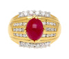 GIA Cert. 3.93 Carat No Heat Ruby & Diamond Vintage Cocktail Ring
