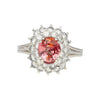 GIA-zertifizierter 1,63ct Padparadscha-Saphir & Diamant Ring