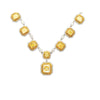 Magnifique collier en or 18 carats avec diamant jaune fantaisie naturel total de 25 carats certifié GIA