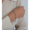 Bracelet de tennis en or blanc 14K avec saphir bleu et diamants taillés en rond, sertis en griffes