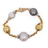South Sea and Akoya Pearl With Gold Beads 18K Gold Station Bracelet
