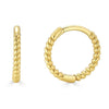 Tiny 9mm Rope Huggie Hoop 14k Gold Earrings