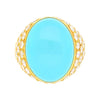 Turquoise & Diamond Pave 18K Gold Dome Ring