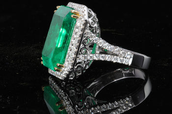 GRS Cert. 17.73 Carat Minor Oil Colombian Emerald Ring – Assay Jewelers