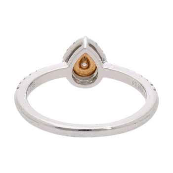 0.03 Carat Fancy Pink Pear Diamond Double Halo in 18K White Gold Statement Ring – Assay Jewelers