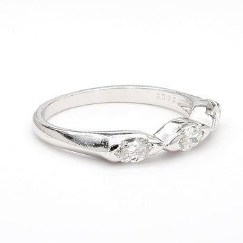 0.30 Carat Marquise Cut Diamond in Platinum Three Stone Wedding Band Ring – Assay Jewelers