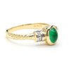 0.70 Carat Cabochon Emerald Bezel Set 14K Gold Ring
