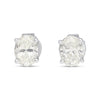 1 Carat Total Oval Cut 18K White Gold Solitaire 4-Prong Stud Earrings