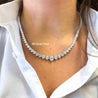 10-30 Carat Total Diamond 14K White Gold Graduating Riviera Tennis Necklace