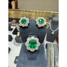 10 Carat Colombian Emerald GRS Certified Cushion Cut Minor Oil Diamond Earrings