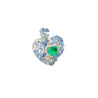 10 Carat Heart-Shape Colombian Emerald, Aquamarine, and Diamond 18K Necklace