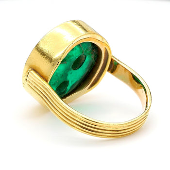 10 carat Colombian Emerald AGL Certified Egyptian Revival 14K Gold Ring – Assay Jewelers