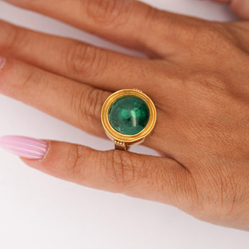 10 carat Colombian Emerald AGL Certified Egyptian Revival 14K Gold Ring – Assay Jewelers