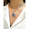 10.36 Carat Oval Cut No Heat Sri Lanka Blue Sapphire Drop Pendant Necklace