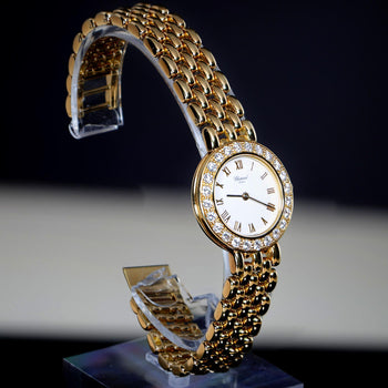 Chopard Classic 10/6206 18K Gold 25mm Diamond Bezel White Dial Watch – Assay Jewelers