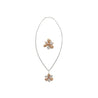 11.9 Carat Pink and White Diamond Pendant Necklace and Ring Flower Motif Jewelry Set in 18K Rose & White Gold