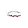 12 Carat Channel Set Art Deco Style Ruby & Diamond Bracelet in 18k White Gold