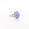 12.86 Carat Lavender A Jade & Diamond Platinum Cocktail Ring