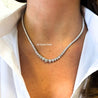 13 Carat Diamond 3-Prong Graduated Riviera Tennis Necklace