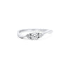 1/3 Carat Natural Diamond Mini 3-Stone Curved Ring in 14K White Gold