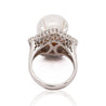 13mm South Sea Pearl & Baguette Diamond Halo Platinum Ballerina Ring