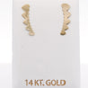 14K Gold Graduating Ear Climber Heart Earrings