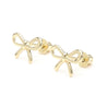 14K Gold Ribbon Stud Earrings 10mm Screw Back Closure