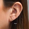 14K Gold Ribbon Stud Earrings 10mm Screw Back Closure