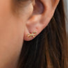 14K Gold Ribbon Stud Earrings 10mm Screw Back Closure