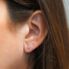 14K Gold Ribbon Stud Earrings 10mm Screw Back Closure