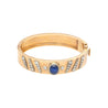 14K Rose Gold Backrach Signed Sapphire and Diamond Bangle Bracelet