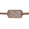 14K Rose Gold ID Tag Round Diamond Pave Cable Link Chain Bracelet