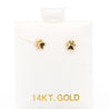 14K Solid Gold Dog Paw Stud Earrings On Screw Back