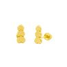 14K Solid Gold Graduating Heart Stud Earrings On Screw Back