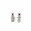 14K White Gold Ruby and Diamond Cufflinks