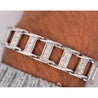 14K White Gold Square Link 2.5 Carat Diamond Mens Bracelet