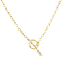 14K Yellow Gold Bar and Toggle Cable Chain Necklace 18 inch 2.5MM