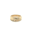 14K Gelbgold schwebender Diamant texturiert und mattiert Ring Schaft