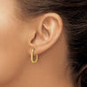 14K Yellow Gold Geometric Polished Hinged Hoop Earrings