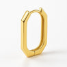 14K Yellow Gold Geometric Polished Hinged Hoop Earrings