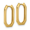 14K Yellow Gold Geometric Polished Hinged Hoop Earrings