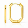 14K Yellow Gold Geometric Polished Hinged Hoop Earrings