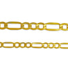 14K Yellow Gold Gold Figaro Chain Men's Necklace 19.5-24 Inches