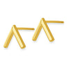14K Yellow Gold V Shape Stud Earrings On Push Backs
