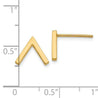 14K Yellow Gold V Shape Stud Earrings On Push Backs